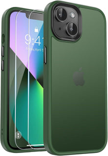 Handyhülle transparent matt iPhone 14/13 Stoßfest Grün