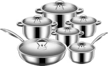 Kochtopf Set 6-teilig Induktion Edelstahl Deckel mattiert
