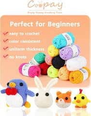 12er Set Bunte Häkelwolle Amigurumi 25g, geeignet für 2-4mm Nadeln