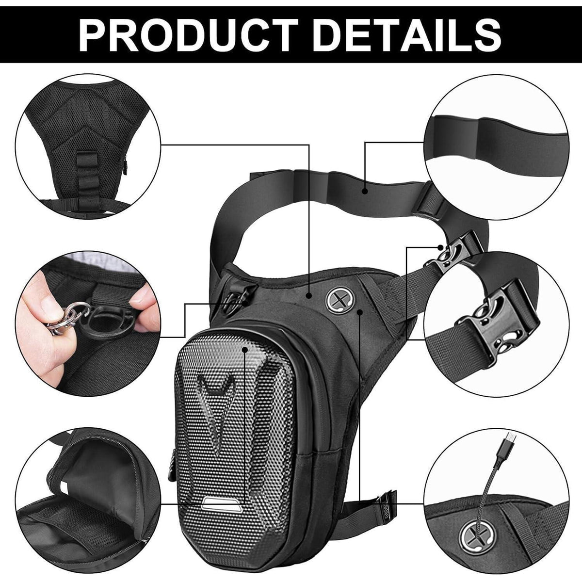 Motorrad Beintasche Wasserdicht – Sport Gürteltasche für Herren & Damen