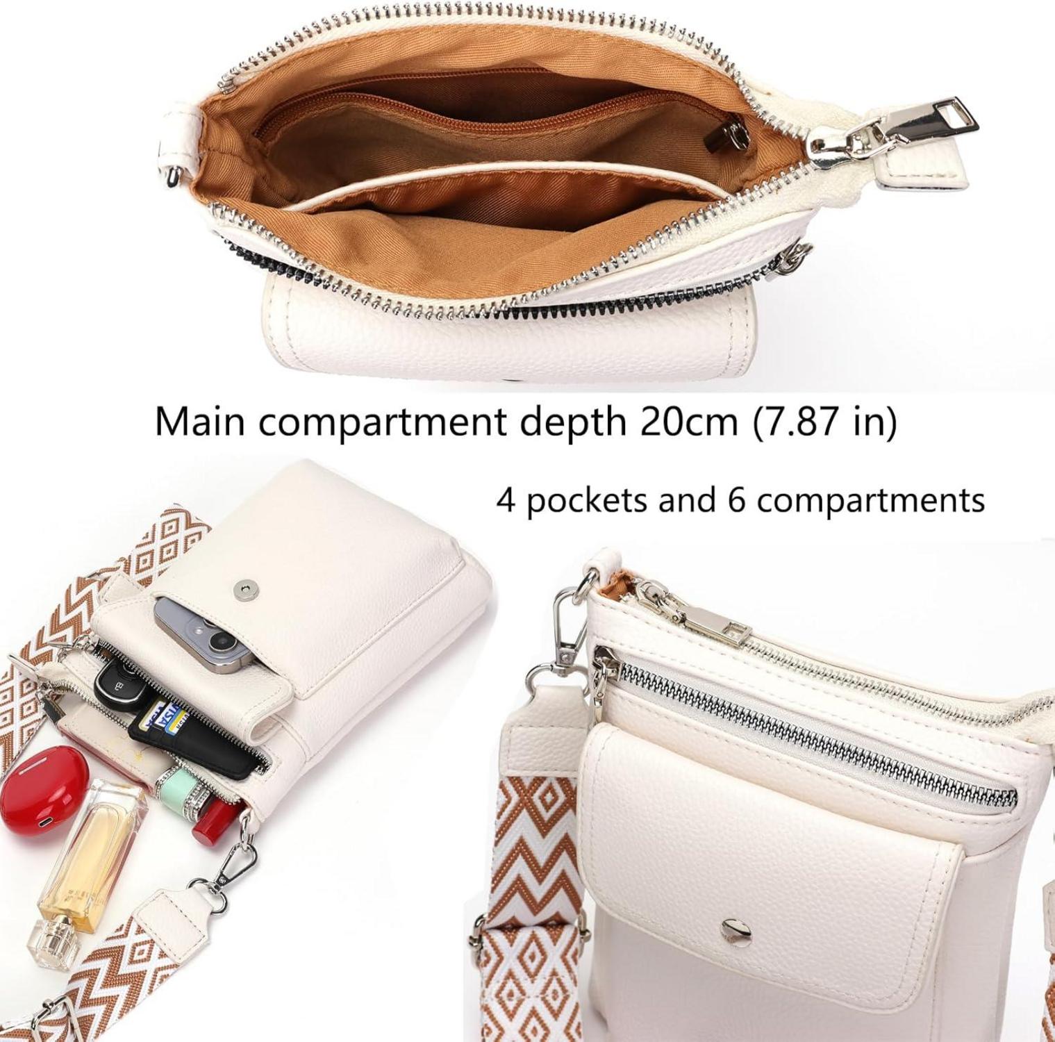 Handy Umhängetasche Damen Crossbody Bag Schwarz RFID-Schutz