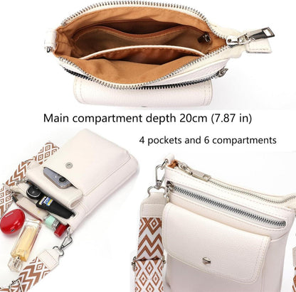 Handy Umhängetasche Damen Crossbody Bag Schwarz RFID-Schutz