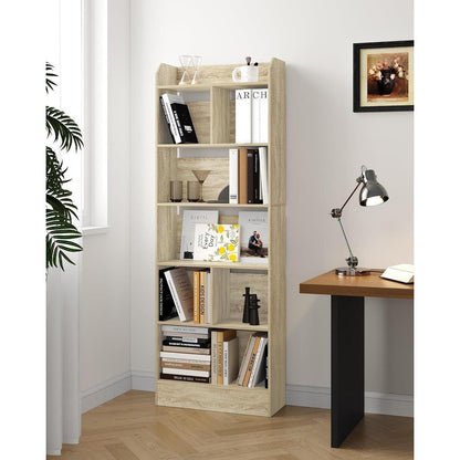 Bücherregal 6 Fächer Eichenbeige – Standregal für Wohnzimmer