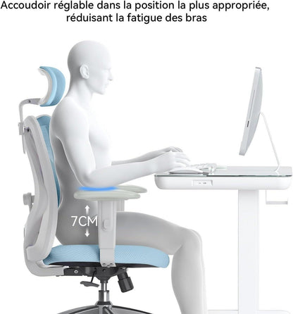 SIHOO M18 Bürostuhl ergonomisch verstellbarer Kopfstütze Lendenwirbelstütze