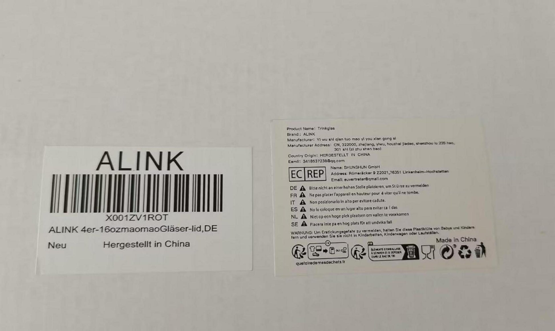Trinkgläser mit Deckel und Strohhalm 4er Set 530ml Geschenk- ALINK Plus Size