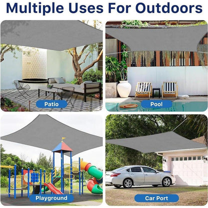 Premium Sonnensegel 3x4m Rechteckig Wasserdicht Segeltuch