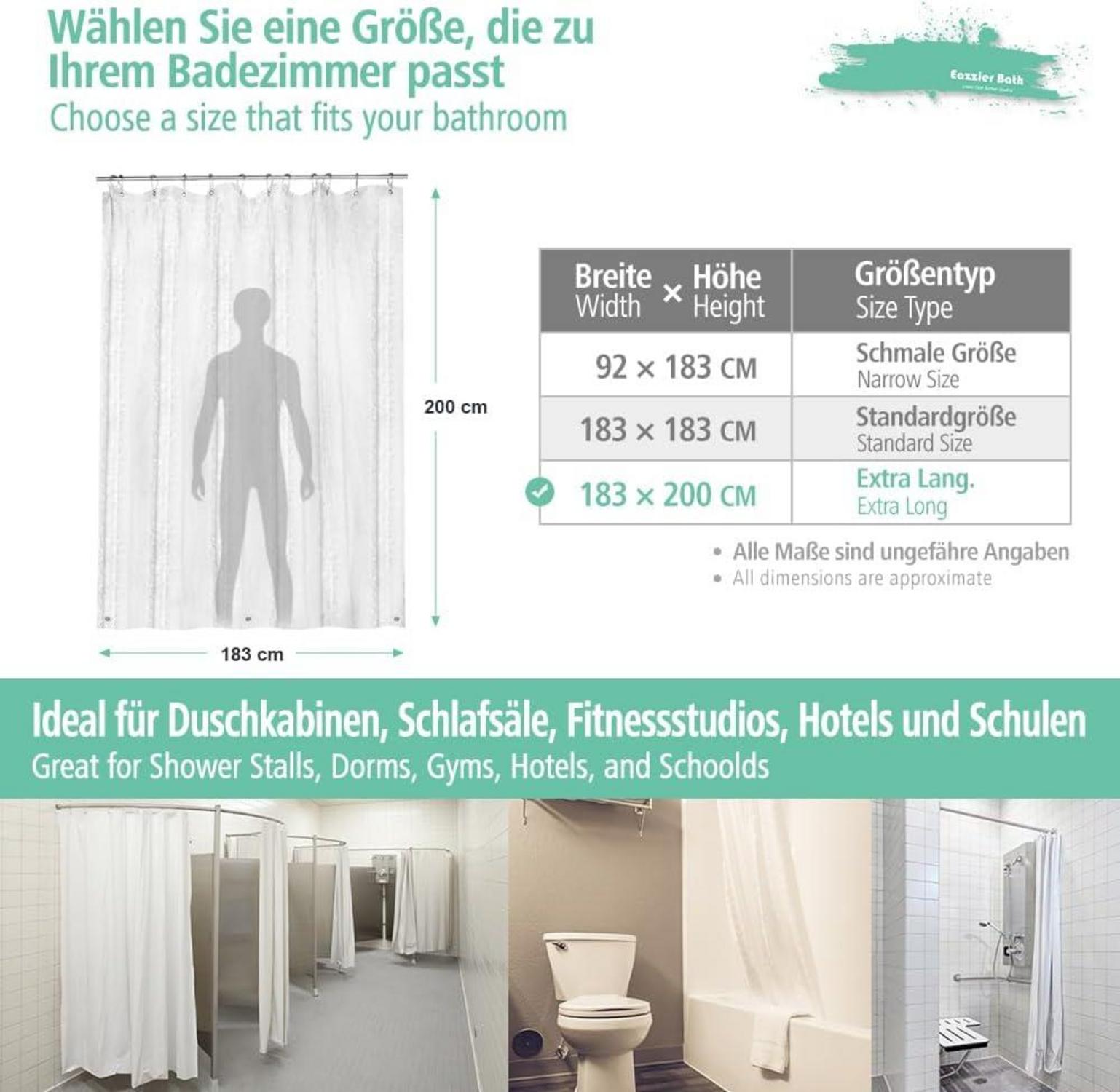 Duschvorhang EVA 3D Kieselstein 183x200cm transparent