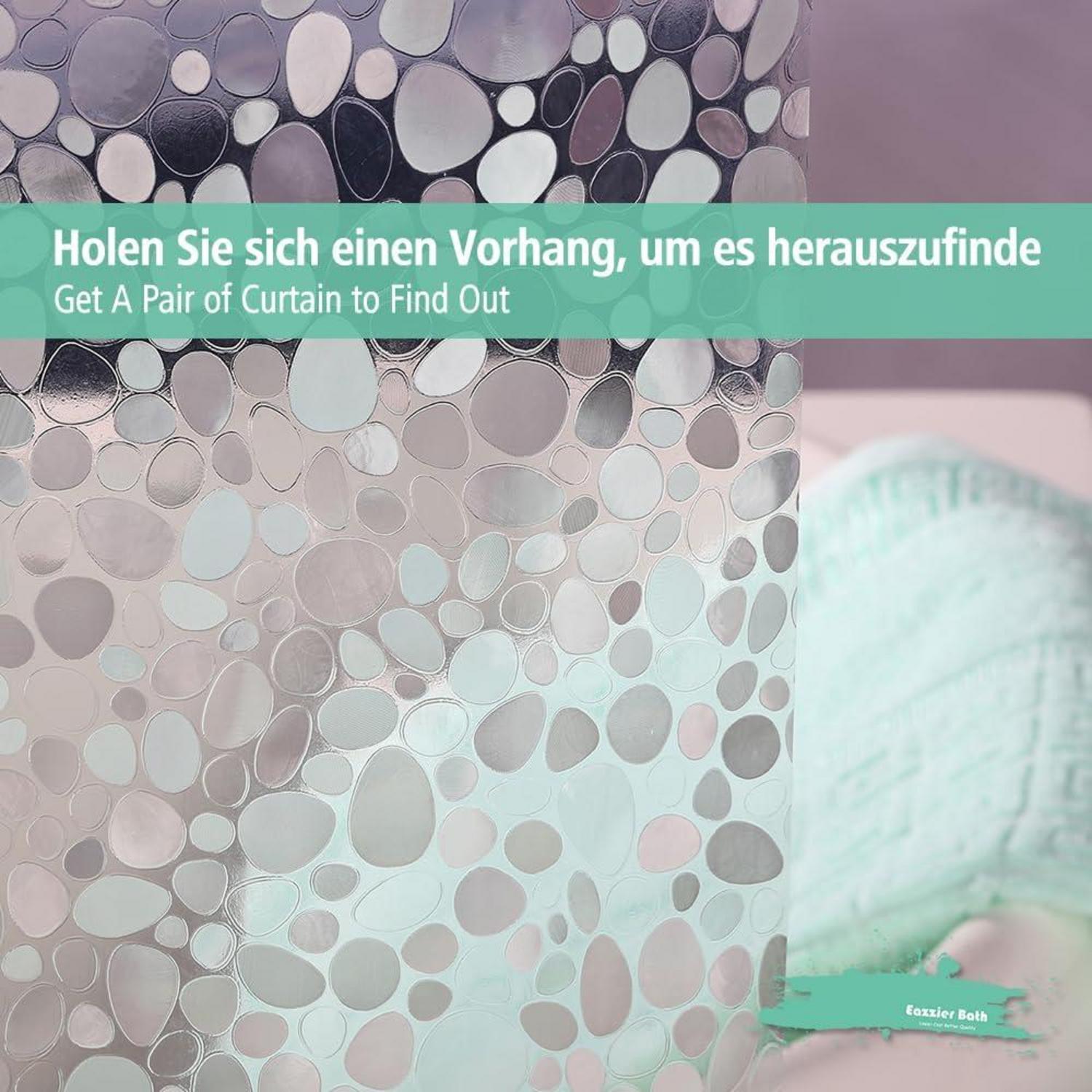 Duschvorhang 3D-Eva Kieselstein 183x200cm transparent mit Metallösen