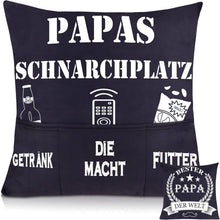 Vatertagsgeschenk: Lustiger Papa Kissenbezug mit Taschen 45x45cm