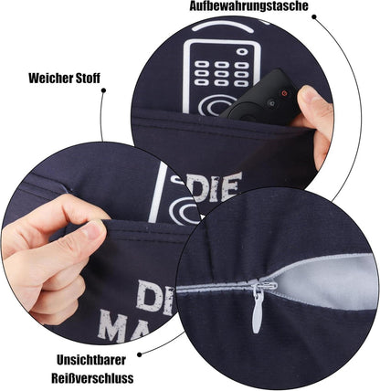 Vatertagsgeschenk: Lustiger Papa Kissenbezug mit Taschen 45x45cm