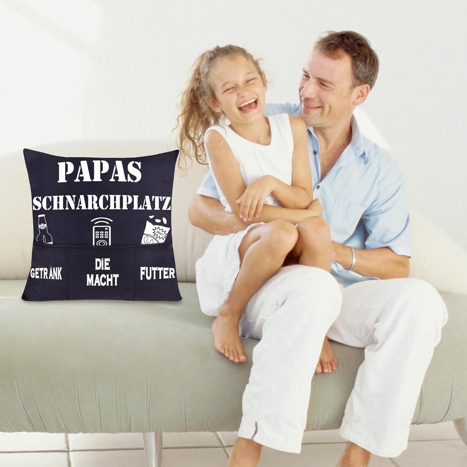 Bester Papa der Welt Geschenk - Lustiger Kissenbezug 45x45cm - Schwarz