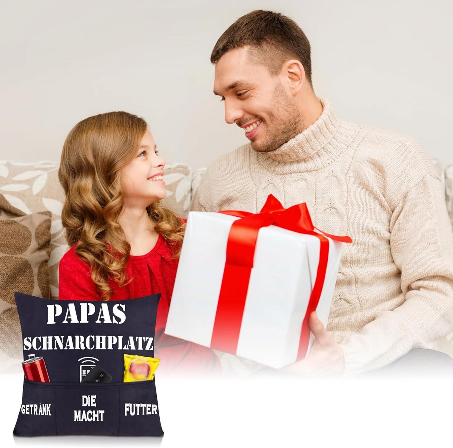 Geschenk für Papa: Kissenbezug Bester Papa der Welt 45x45cm Schwarz