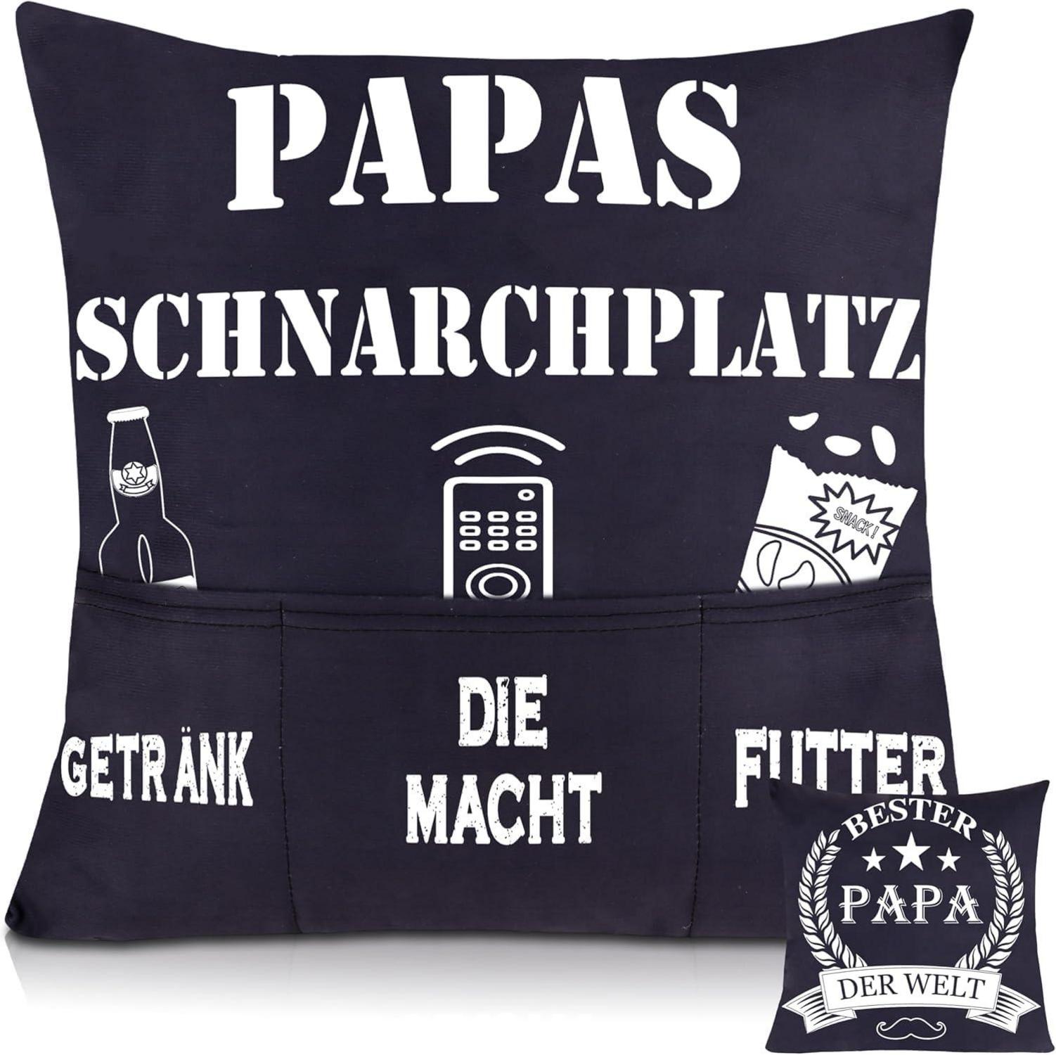 Bester Papa der Welt Geschenk - Lustiger Kissenbezug 45x45cm - Schwarz