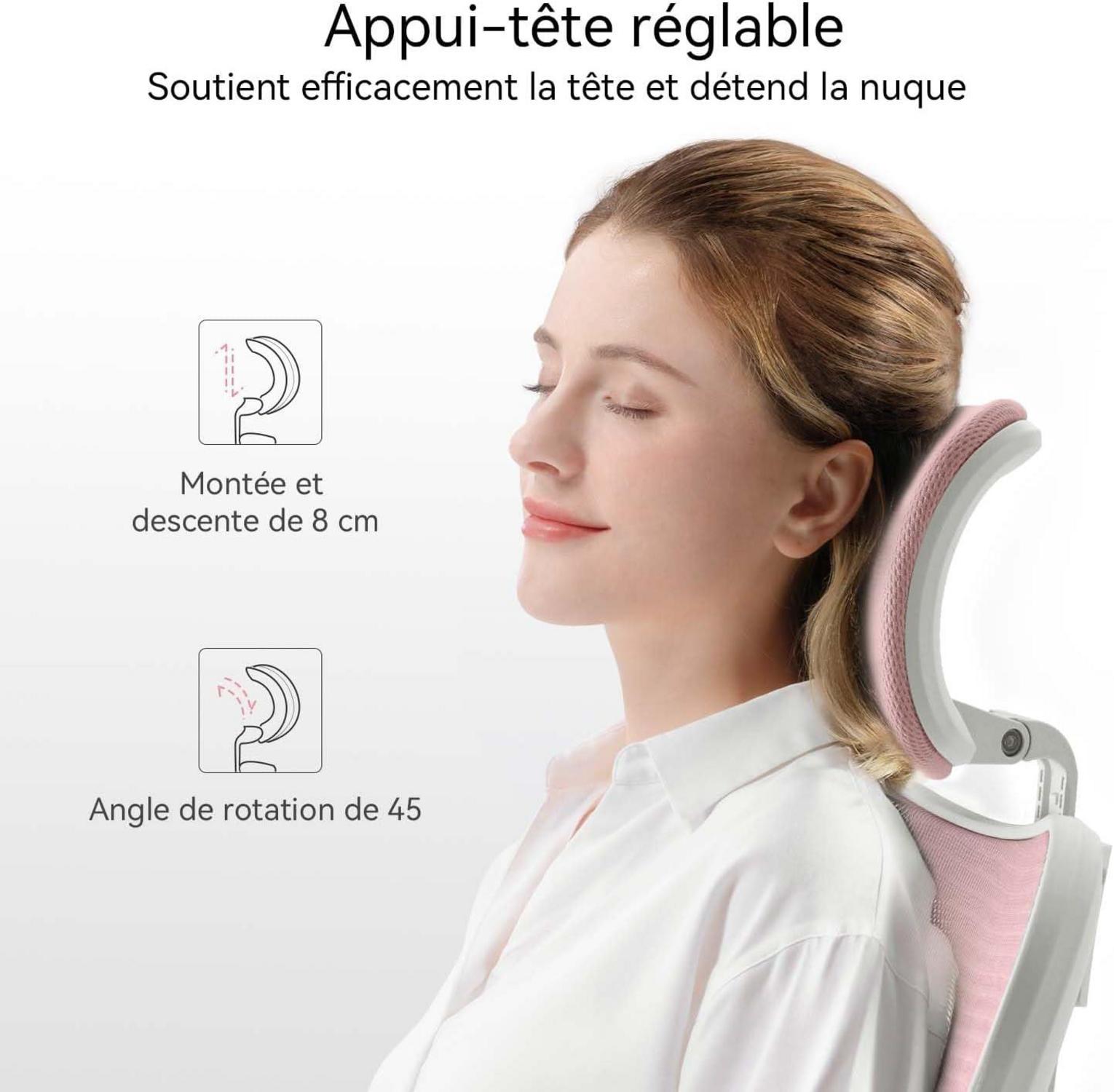Ergonomischer Bürostuhl mit Kopfstütze und Lendenwirbelstütze