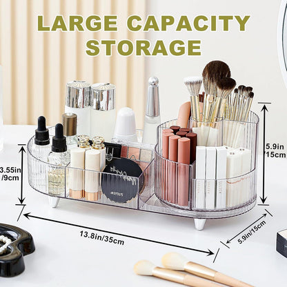 Make up Organizer Drehbar 2-in-1 Kristallklar - 360° Kosmetik