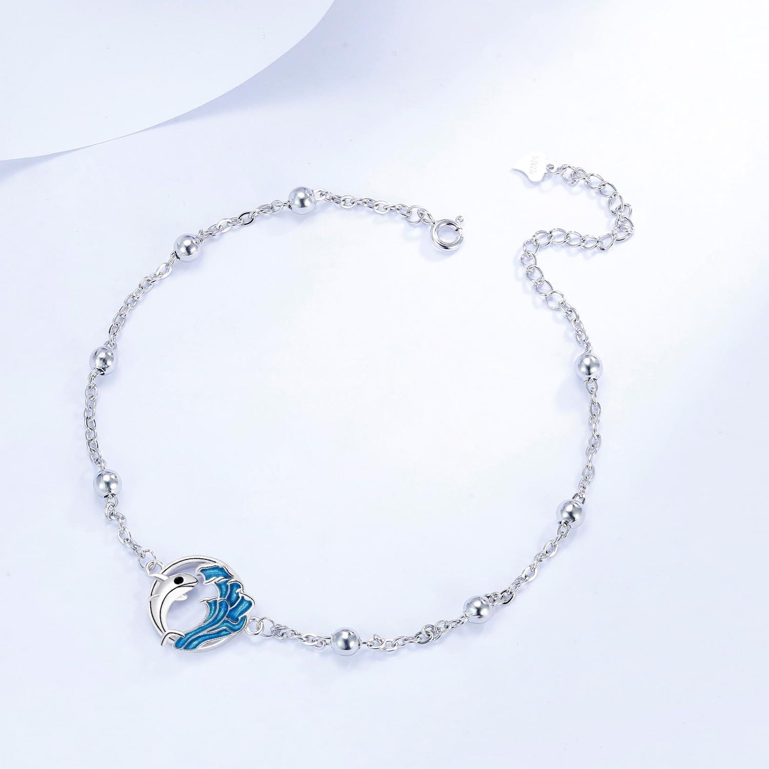 925 Sterling Silber Fußkettchen Verstellbar Strandschmuck