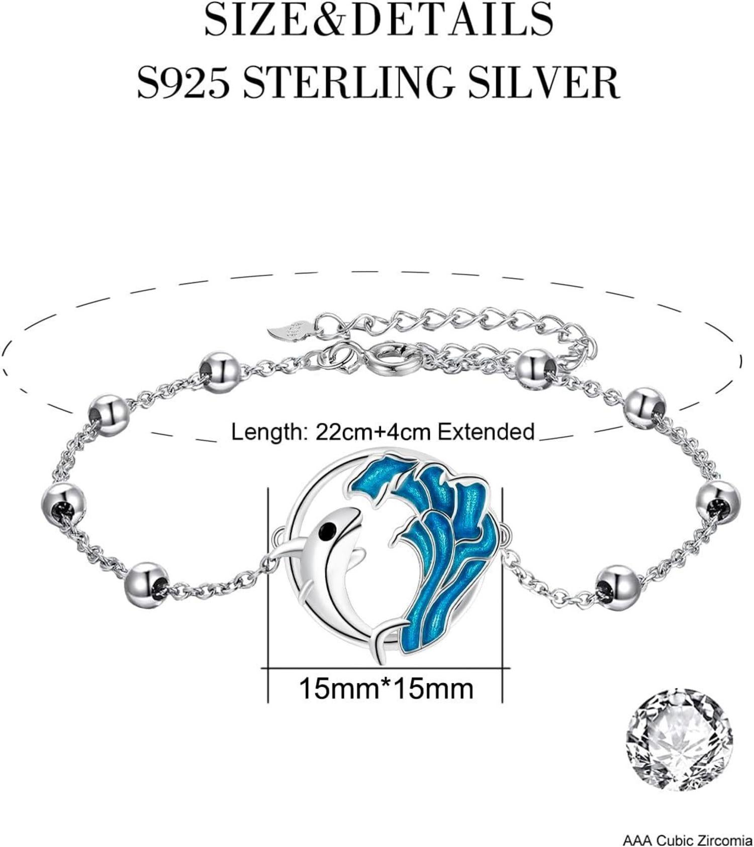 Fußkettchen Silber 925 Damen Boho Fußkette Verstellbar 22+4cm