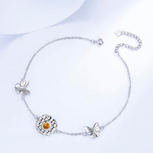 J.MUEN Fußkettchen Silber 925 Gänseblümchen Sonnenblume