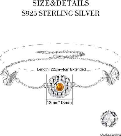 Fußkettchen Silber 925 Gänseblümchen Sonnenblume Sommer Strand Schmuck