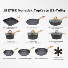 Antihaft-Granit Pfannenset Induktion 23-Teilig Grau