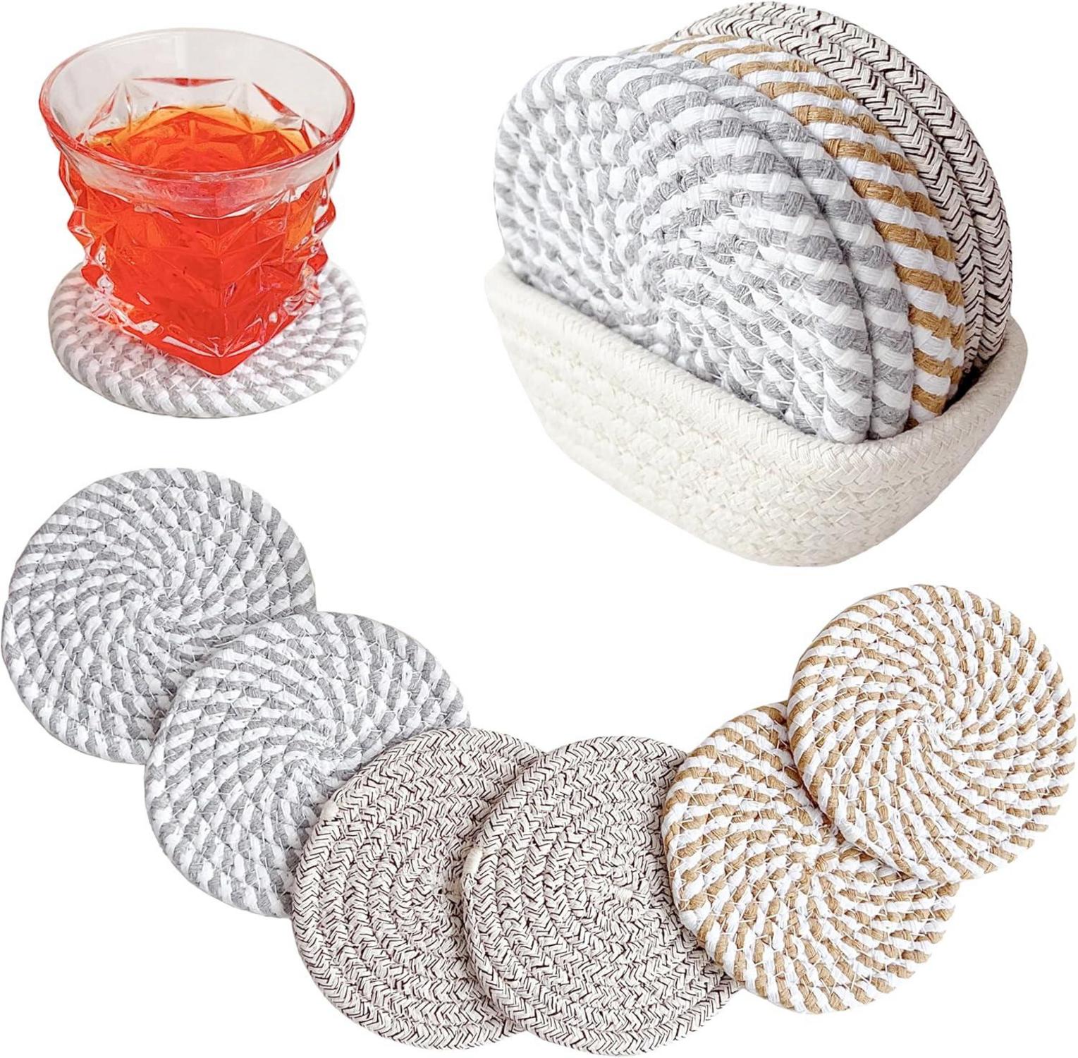 Boho Baumwolle Untersetzer Ablagekorb Saugfähig Set