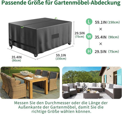 Wasserdichte Gartenmöbel Abdeckung 150x90x75cm Rattanmöbel