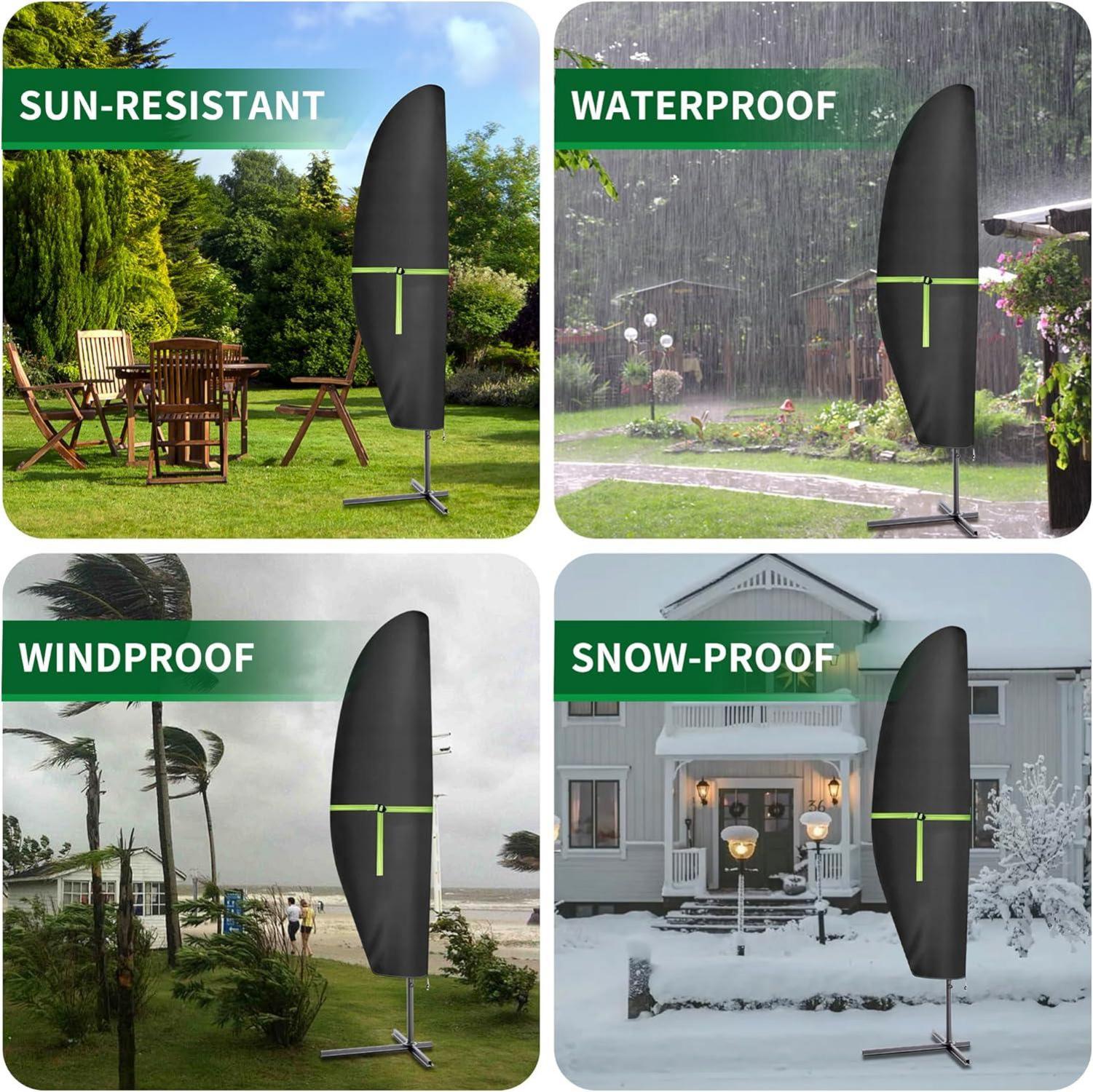 Neuradical Sonnenschirm Abdeckung Wasserdicht 280cm Heavy Duty UV-Schutz