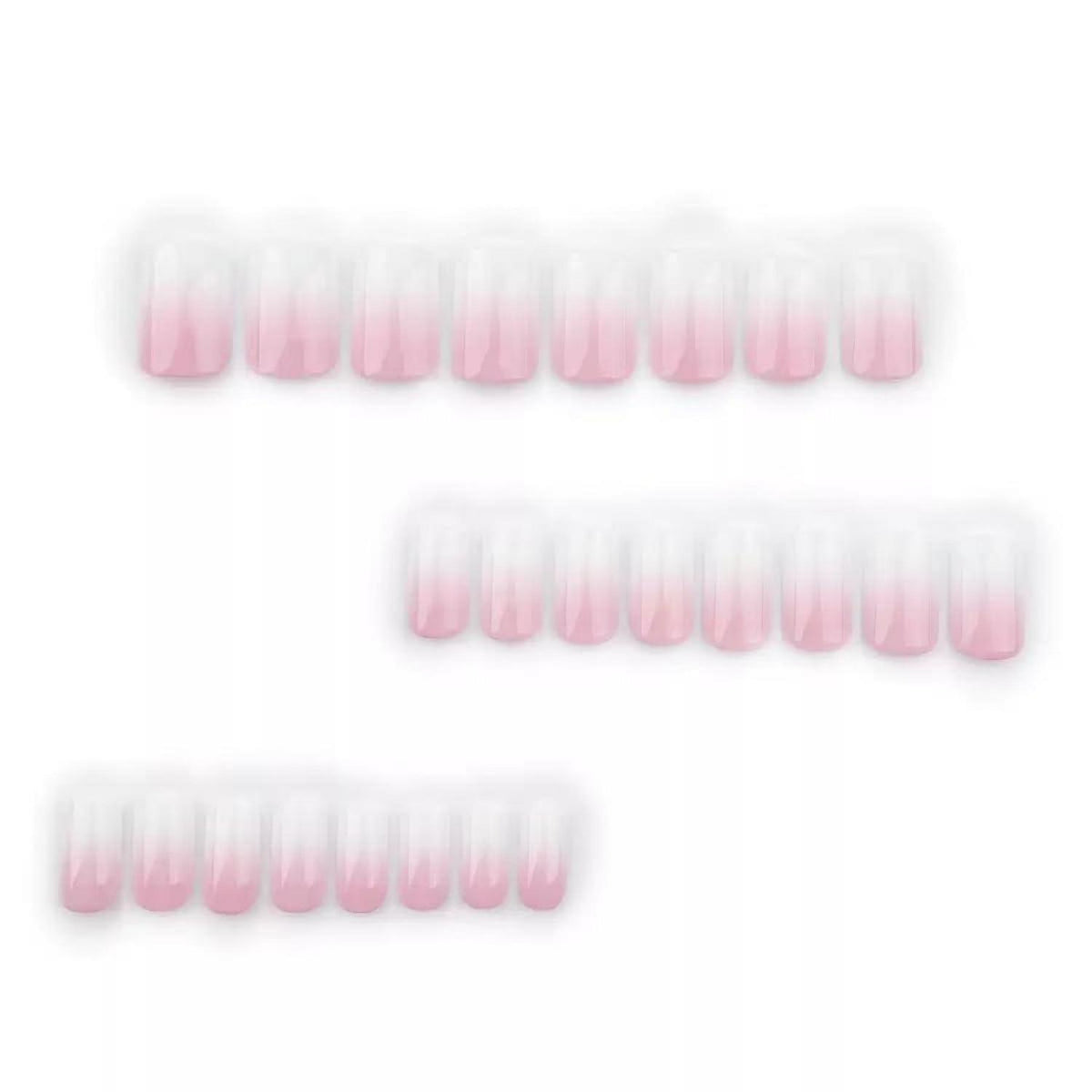 Künstliche Nägel Ombré Pink Quadratisch Glänzend 24 Stück