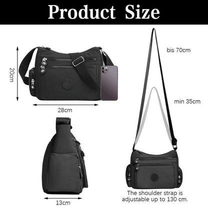 Aucuu Nylon Umhängetasche Damen Multi Pocket Große Kapazität