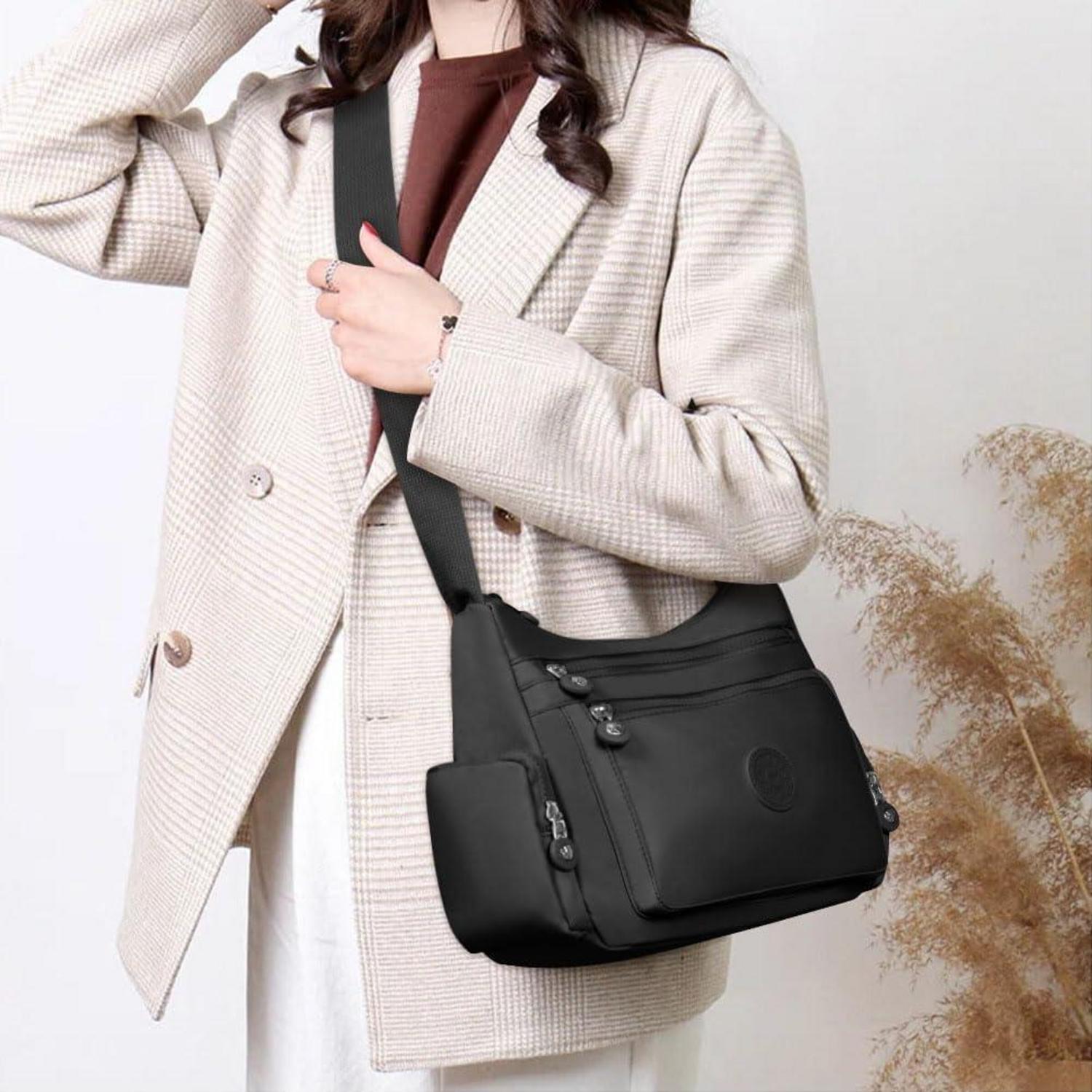 Nylon Umhängetasche Damen Schultertasche Multi Pocket Große Kapazität