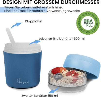 Müslibecher to go Joghurt Lunchpot Löffel Obstbehälter Salatbecher