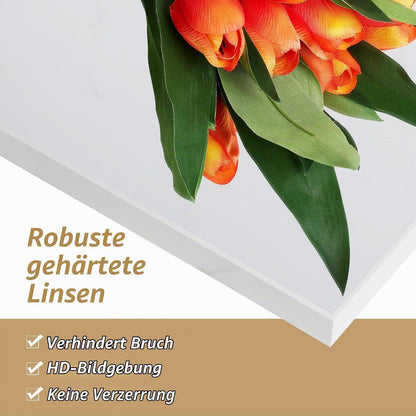 Standspiegel Weiß 150x51 cm – Gehärtetes Glas, PVC-Rahmen