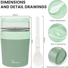 Müslibecher to Go 500ml + 150ml, Auslaufsicher, Lunchpot mit