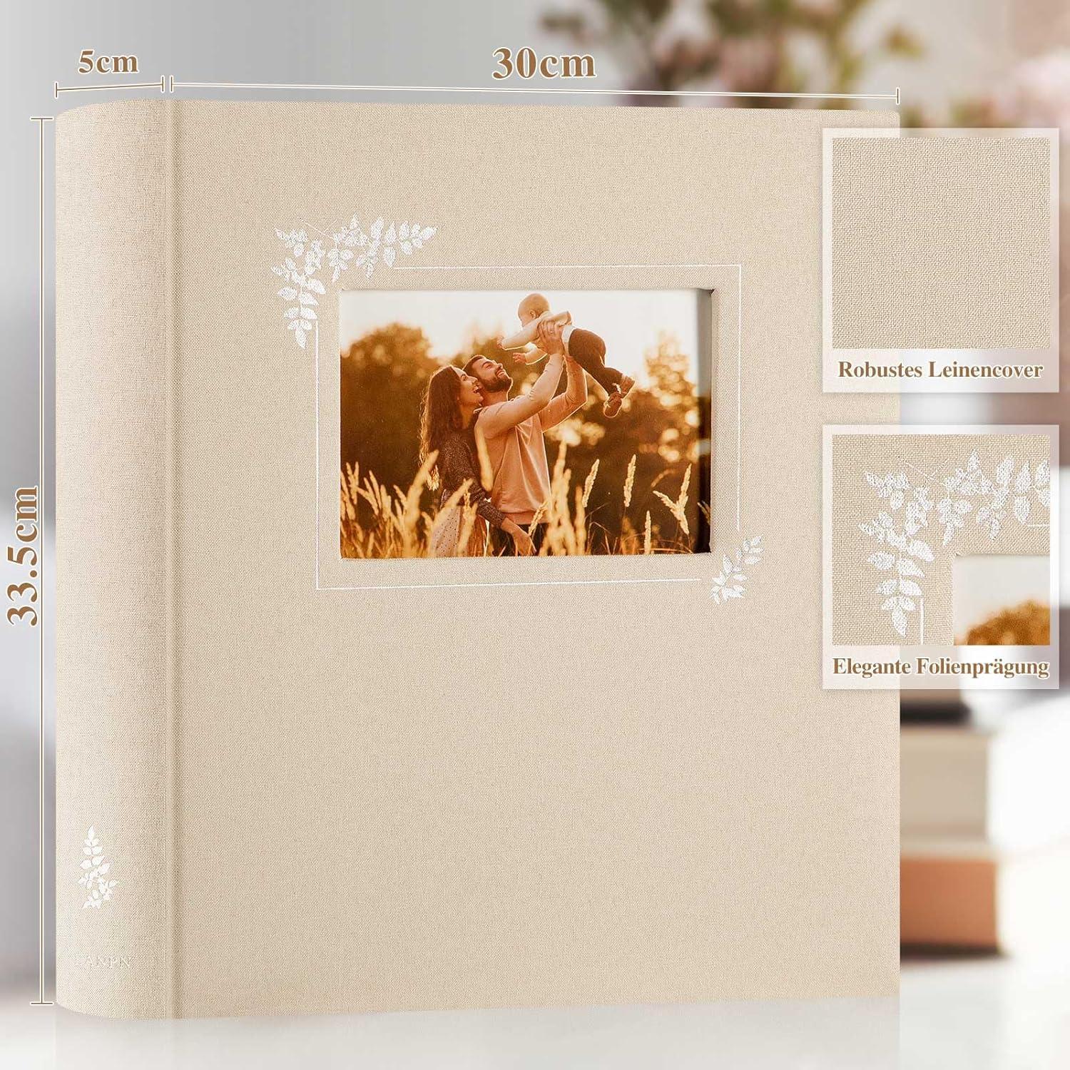 Fotobuch zum Selbstgestalten mit Leinenbezug, 100 weiße