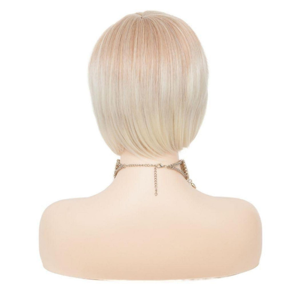 Bob Blonde Glatte Perücke Damen Kurz Seitenteil Synthetisch