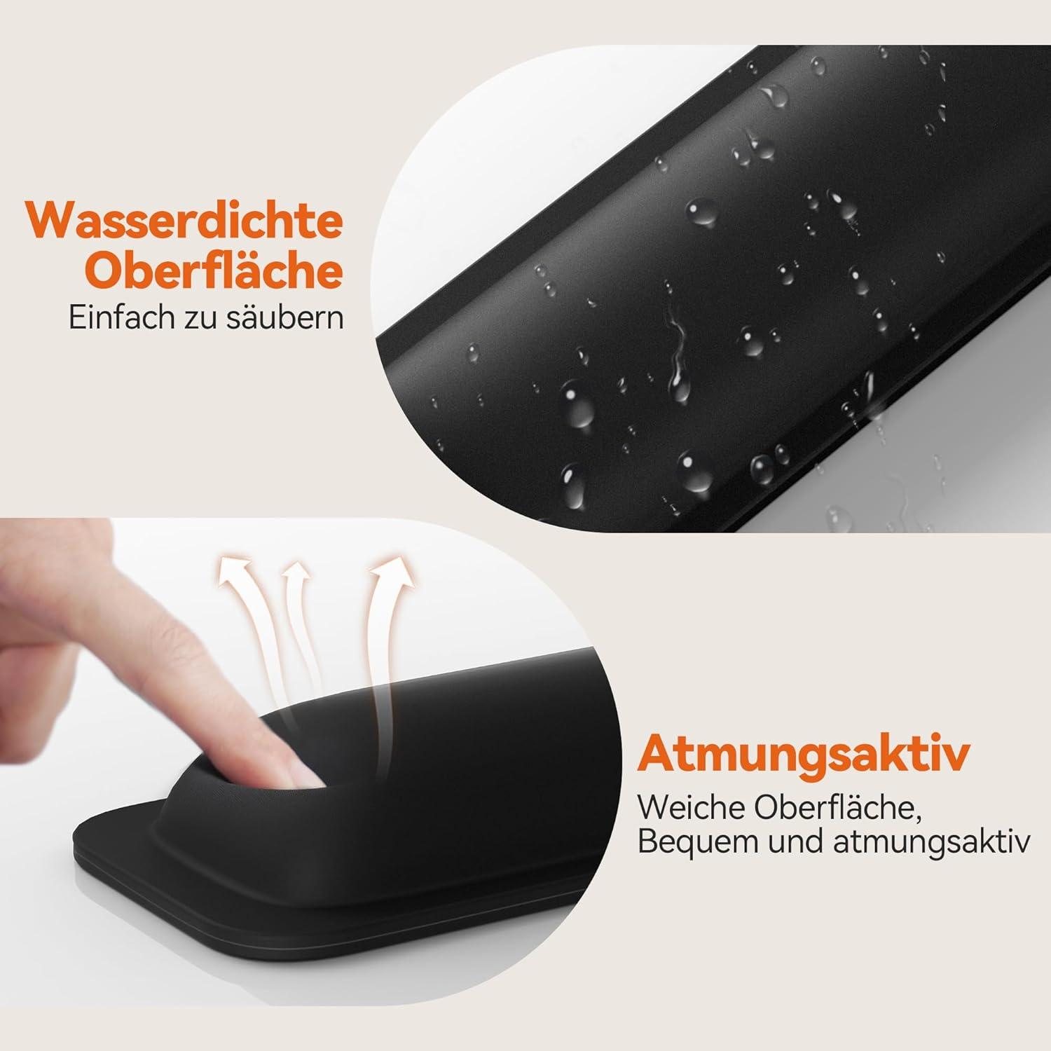 Ergonomische Handballenauflage Tastatur 43x8,5cm Memory-Schaum Büro Gaming