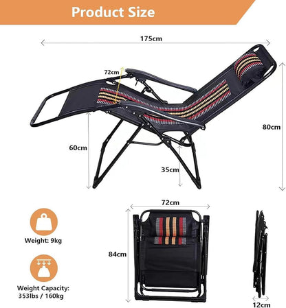 Klappbarer Liegestuhl Garten Balkon Sonnenliege Tragbar