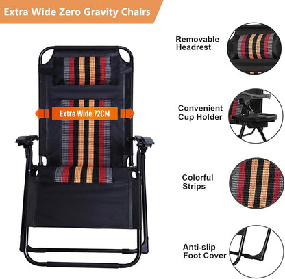 Klappbare Gartenliege Extra Breit mit Kopfstütze