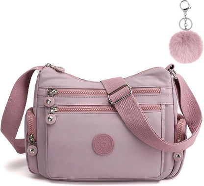 Nylon Umhängetasche Damen Multi Pocket Großes Capacity Crossbody Bag