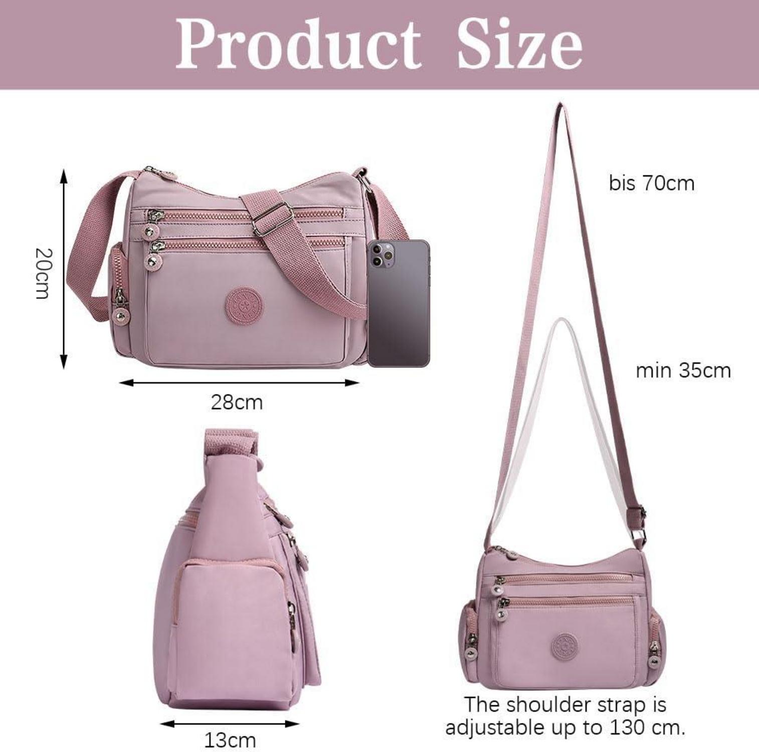 Nylon Umhängetasche Damen Schultertasche Multi Pocket mit