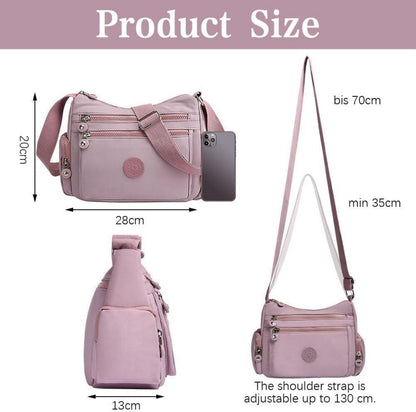Nylon Umhängetasche Damen Schultertasche Multi Pocket mit