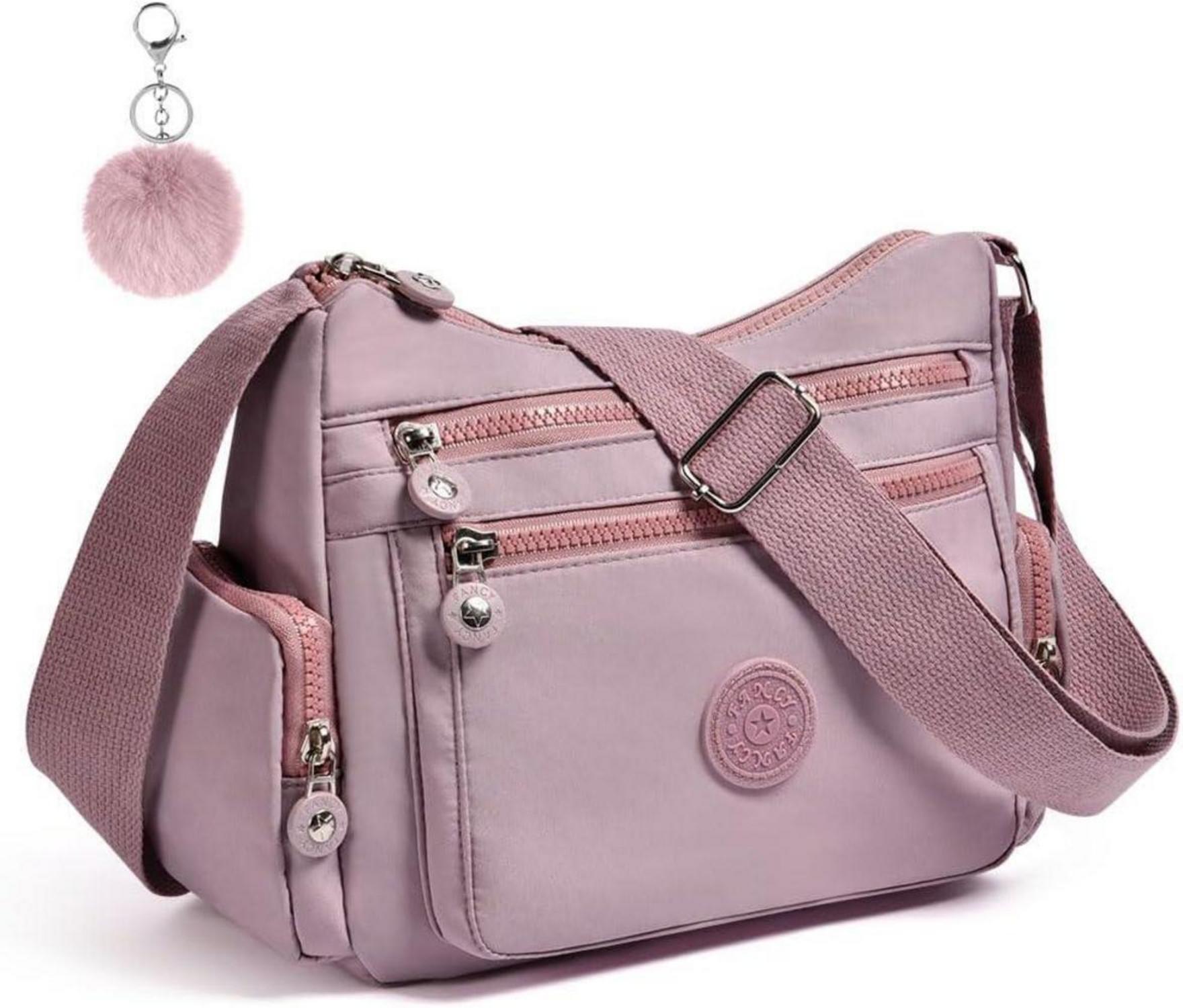 Aucuu Nylon Umhängetasche Damen Multi Pocket Schultertasche