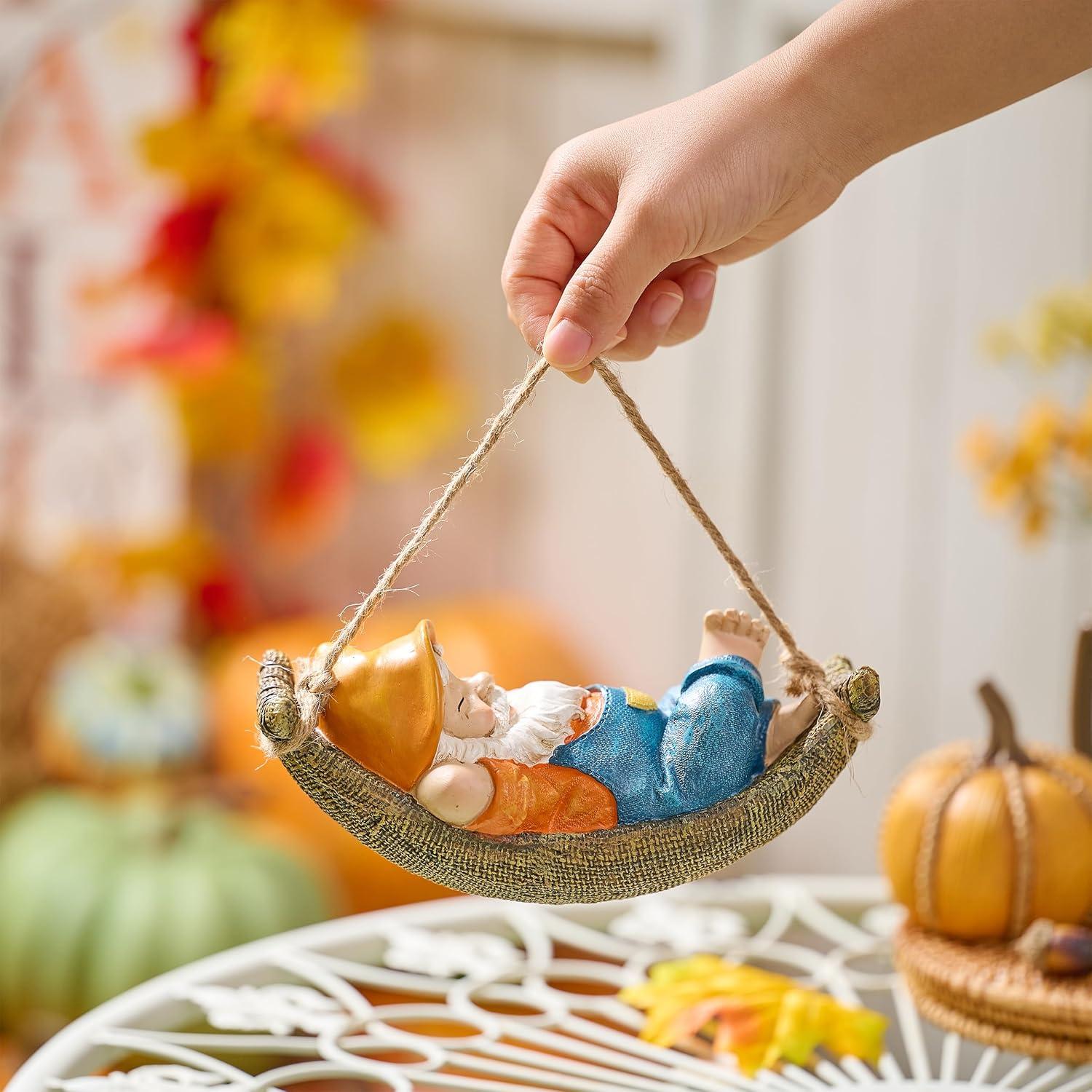Gartenzwerg Liegender Zwerg Gartenfigur Hängematte Harz Wetterschutz