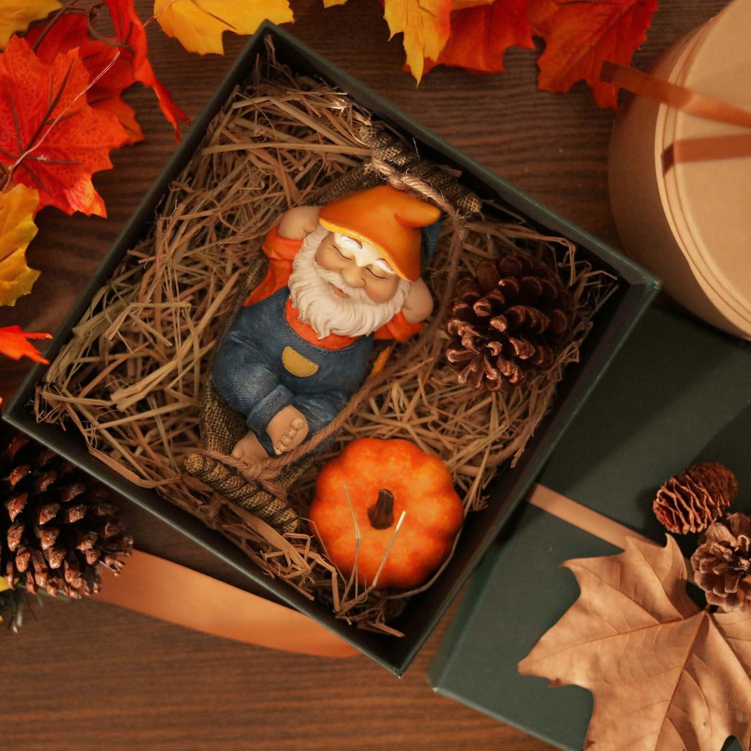 Gartenzwerg Gartendeko 18cm Liegender Zwerg figur aus Kunstharz Gelb