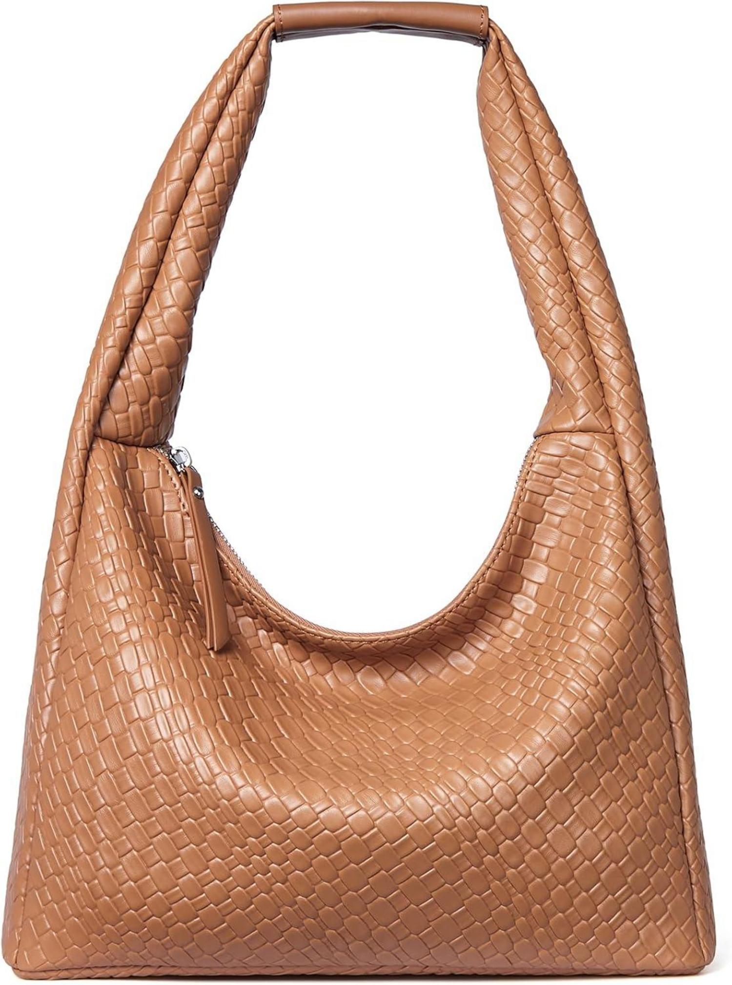 Vegan Leder Handtasche Damen Henkeltasche Schultertasche Schwarz