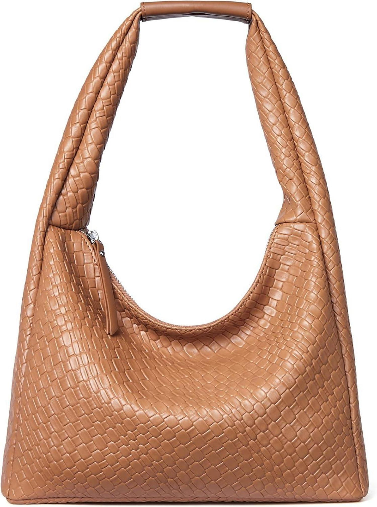 Vegan Leder Handtasche Damen Henkeltasche Schultertasche Schwarz