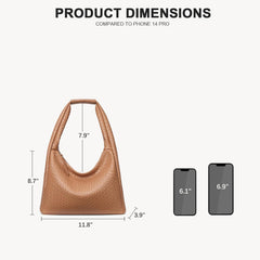 Vegan Leder Handtasche Damen Henkeltasche Schultertasche Schwarz