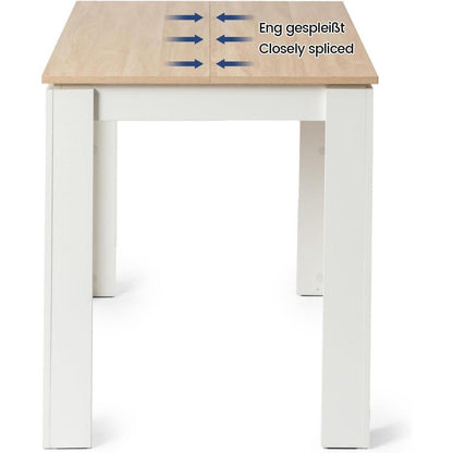 Esstisch Eiche-Weiß 120x70cm – Esszimmertisch für 4 Personen