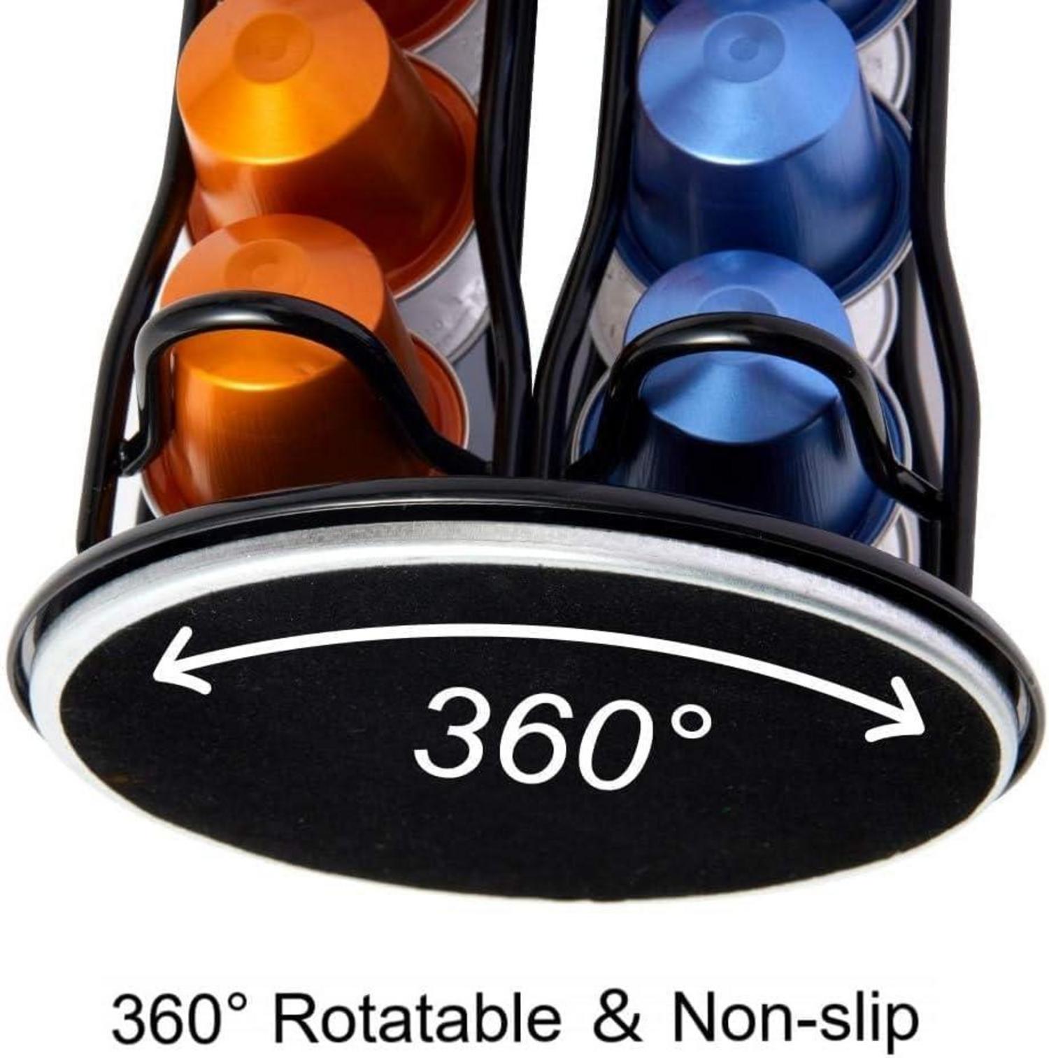 Nespresso Tassimo Dolce Gusto Kapselständer Schwarz 40, 360° Drehbar