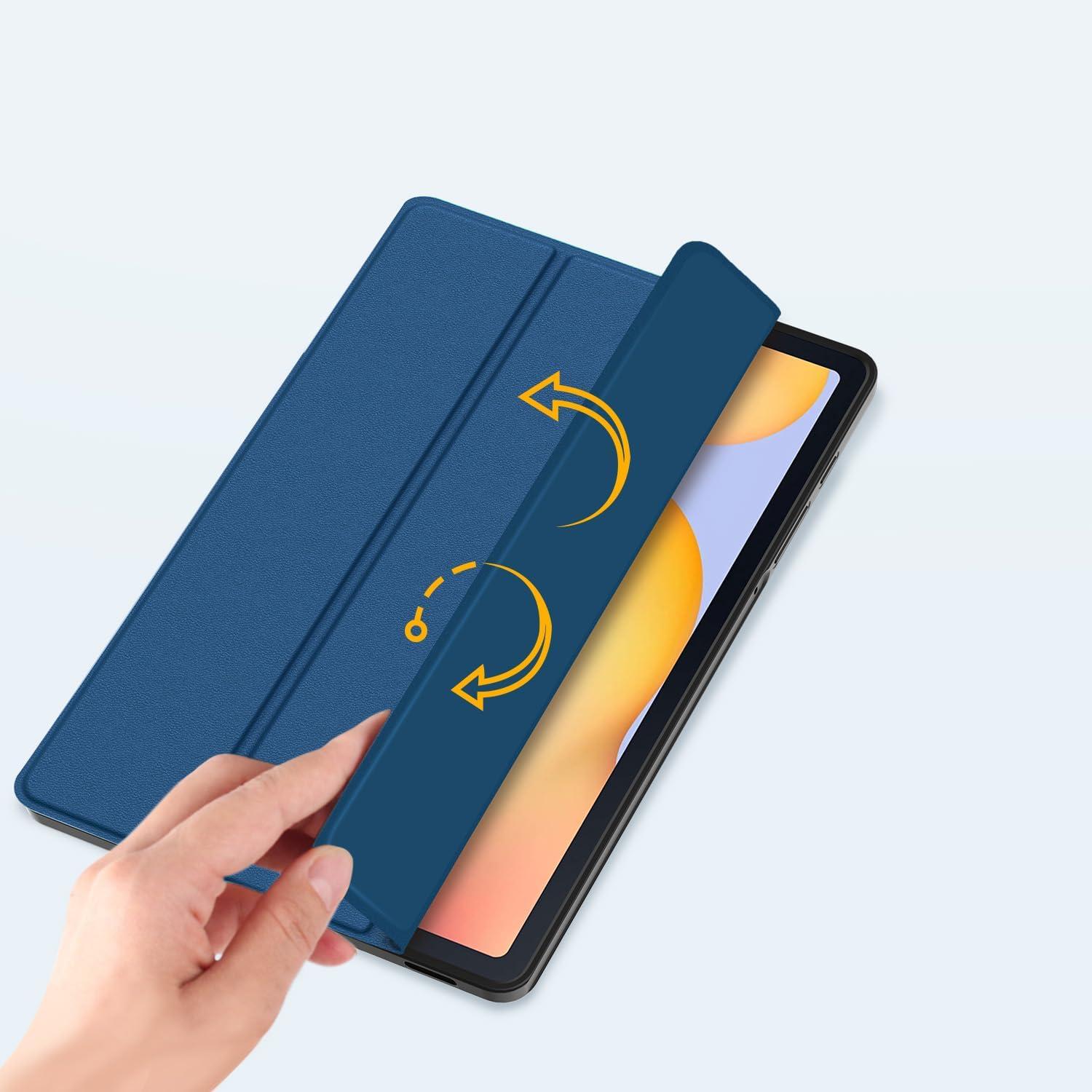 EasyAcc Galaxy Tab S6 Lite 10.4 Zoll Hülle + Schutzfolie Meerblau
